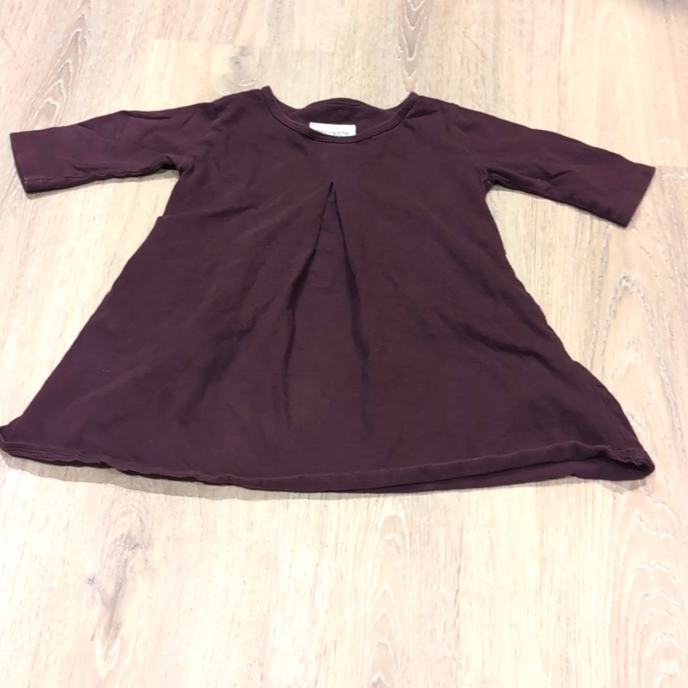 Mini Mioche Eggplant Twirl Long Sleeve Kids Dress